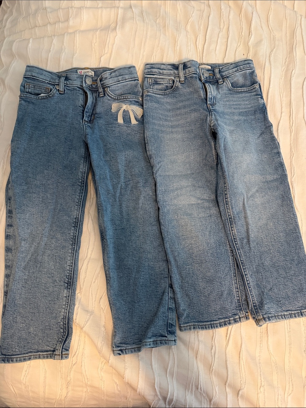 (2) Pairs CrewCuts Girls 6 Jeans- Classic Straight Fit